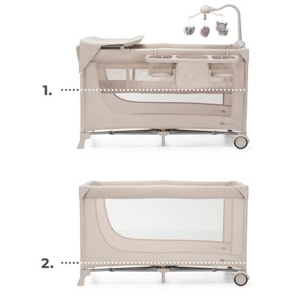 KINDERKRAFT - Travel crib JOY 2 with accessories beige