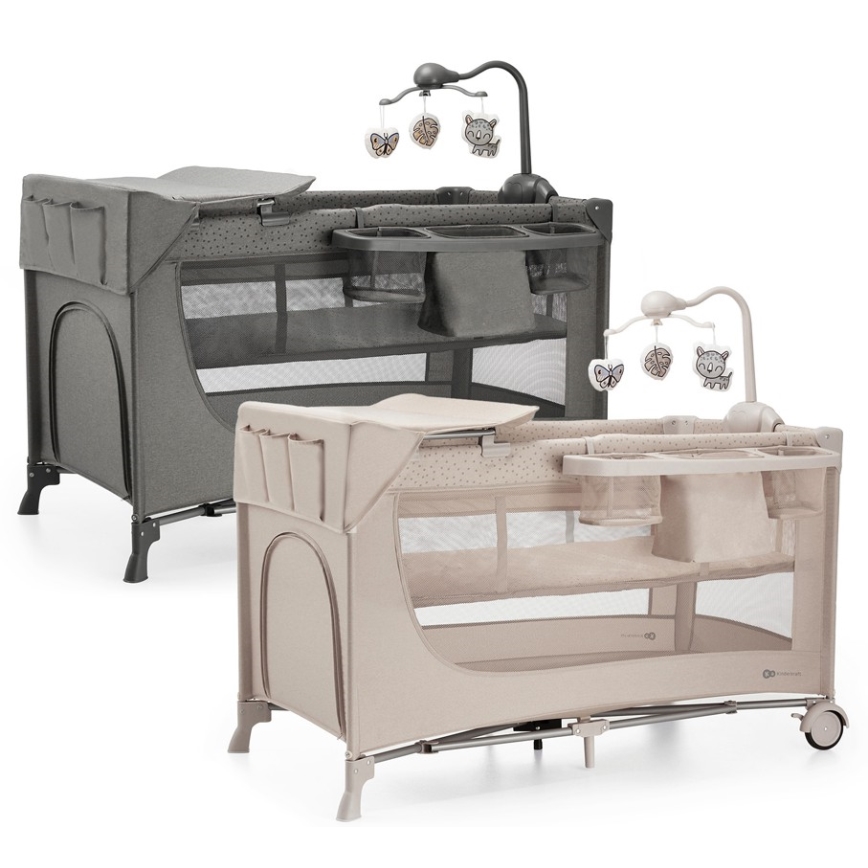 KINDERKRAFT - Travel crib JOY 2 with accessories beige