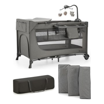 KINDERKRAFT - Travel crib JOY 2 with accessories grey