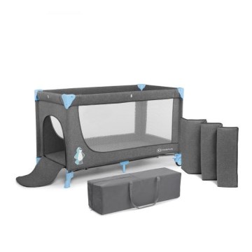 KINDERKRAFT - Travel crib JOY grey-blue