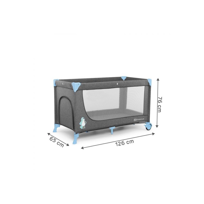 KINDERKRAFT - Travel crib JOY grey-blue