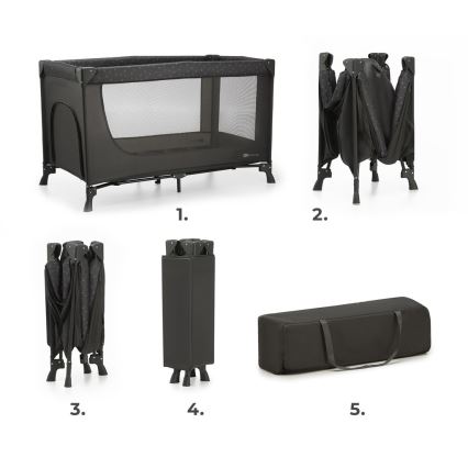KINDERKRAFT - Travel crib JOY grey