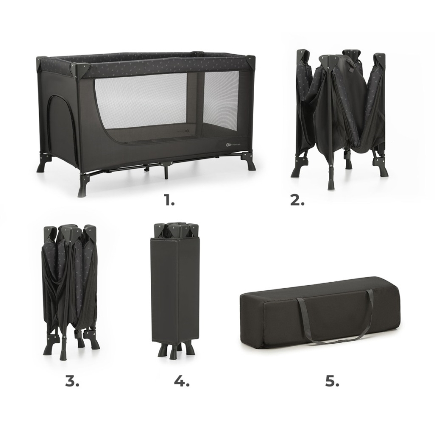 KINDERKRAFT - Travel crib JOY grey