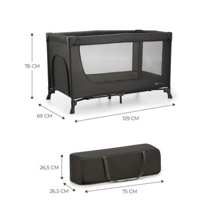 KINDERKRAFT - Travel crib JOY grey