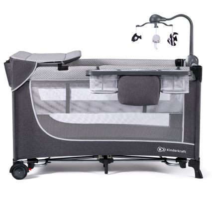 KINDERKRAFT - Travel crib LEODY grey