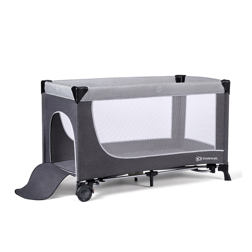 KINDERKRAFT - Travel crib LEODY grey