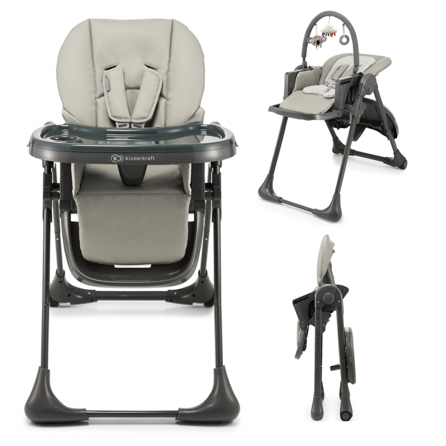 KINDERKRAFT - TUMMIE 2-in-1 Children's Dining Chair, Grey