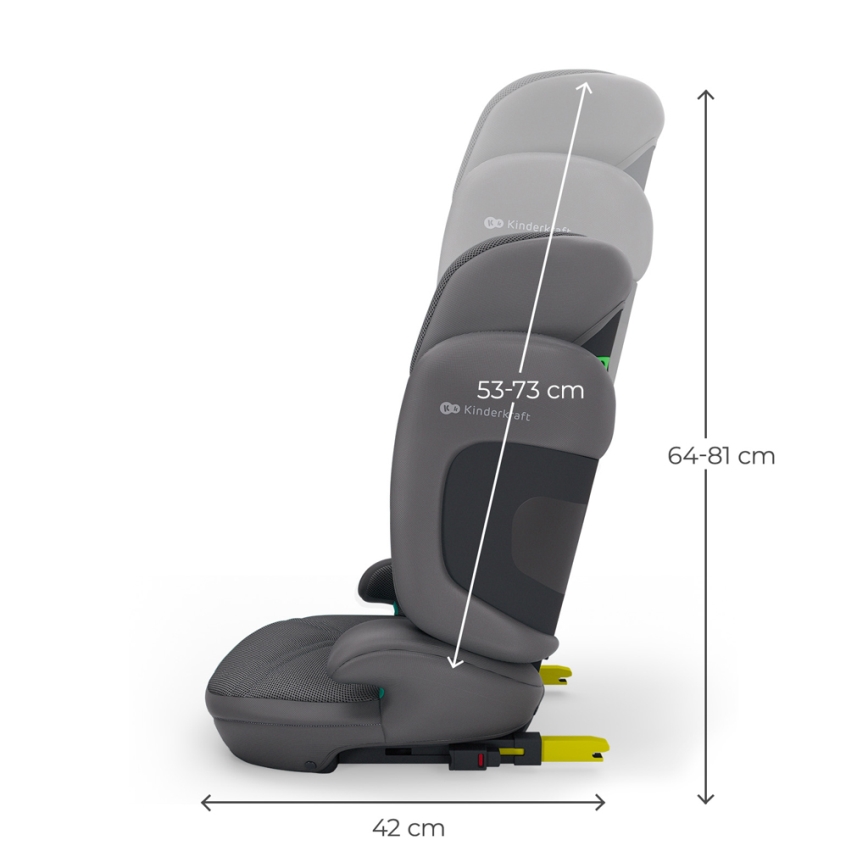 KINDERKRAFT - XPAND 2 PRO Foldable Car Seat 100-150 cm, Grey