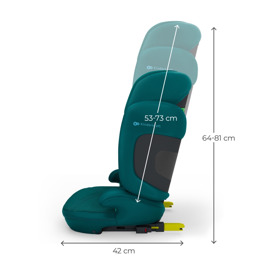 KINDERKRAFT - XPAND 2 PRO Foldable car seat 100-150 cm turquoise