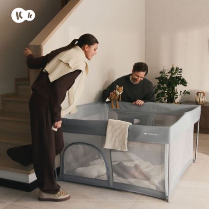 KINDERKRAFT - ZIKI Baby Playpen, Grey