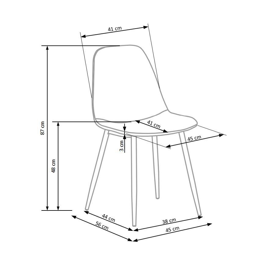 KINDREL Dining Chair, 1 pc, Grey