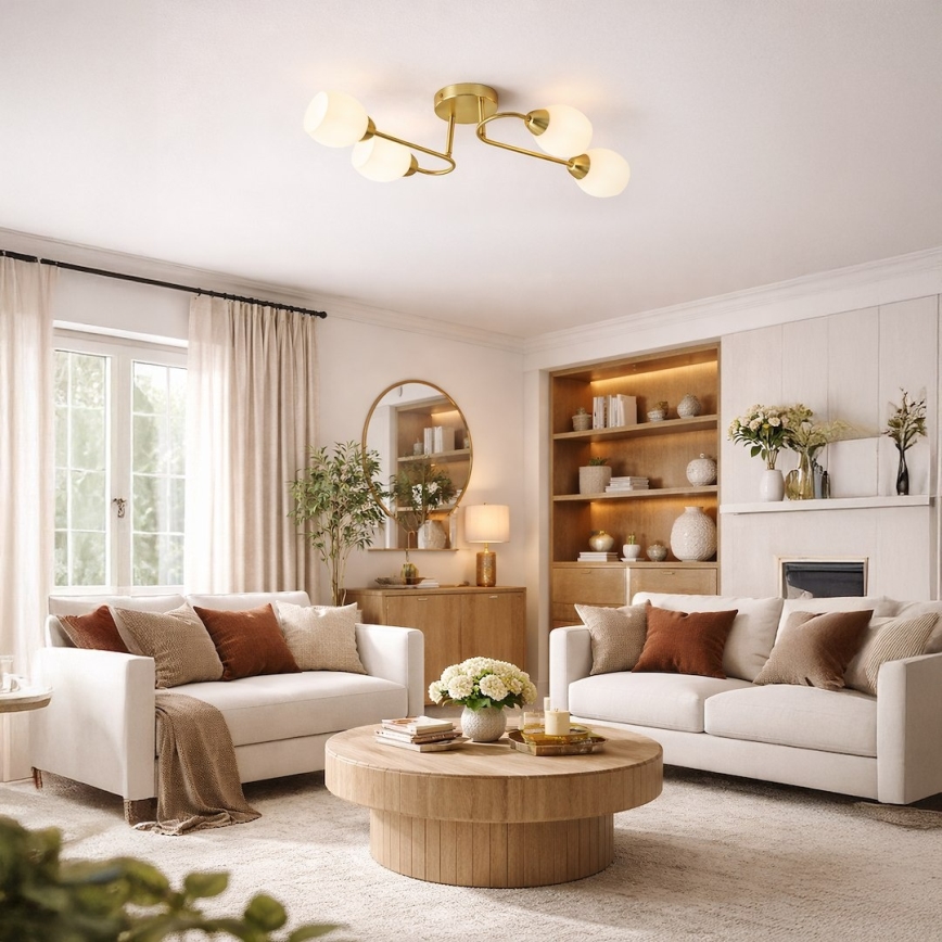 KING Flush-Mount Chandelier 4xE27/15W/230V Gold