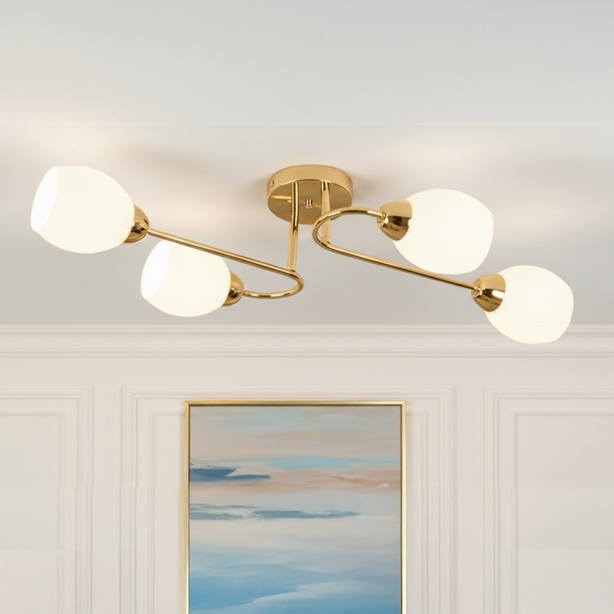 KING Flush-Mount Chandelier 4xE27/15W/230V Gold