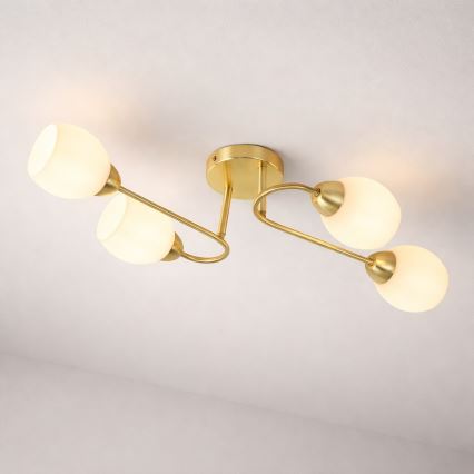 KING Flush-Mount Chandelier 4xE27/15W/230V Gold