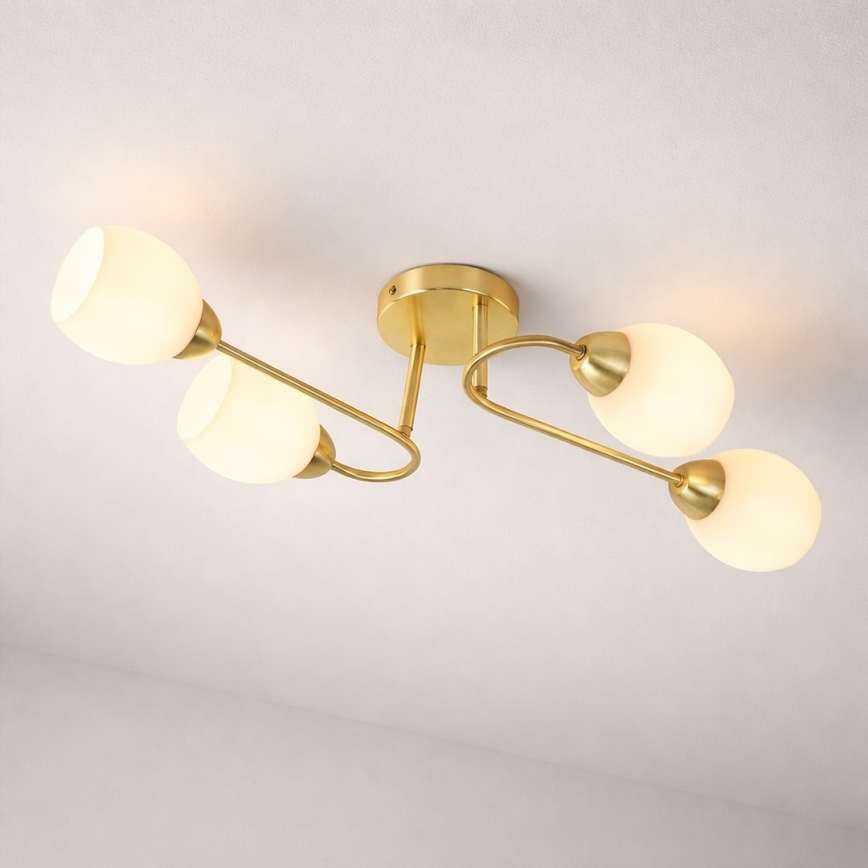 KING Flush-Mount Chandelier 4xE27/15W/230V Gold