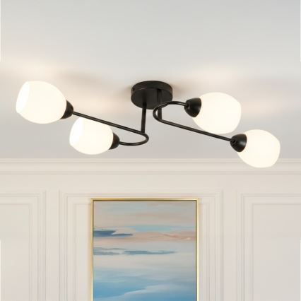 KING flush-mounted chandelier 4xE27/15W/230V black