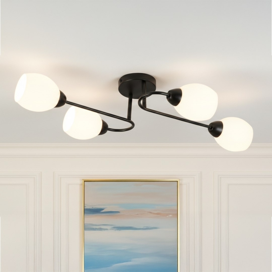 KING flush-mounted chandelier 4xE27/15W/230V black