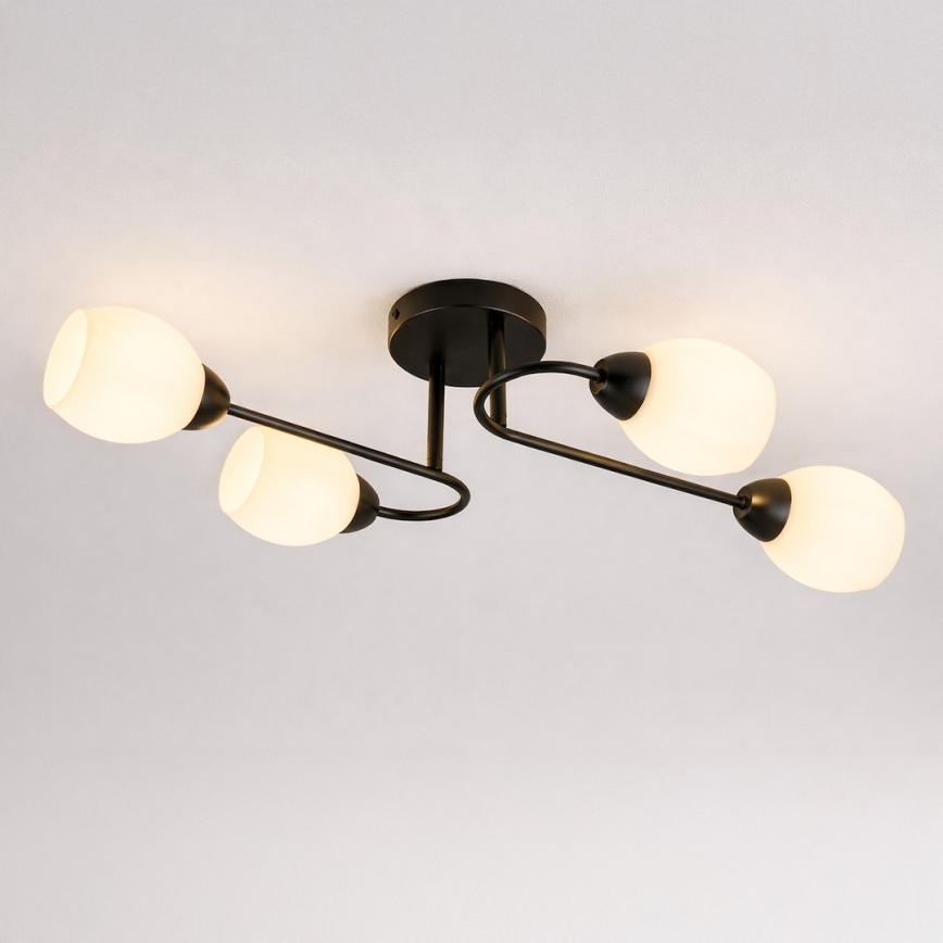 KING flush-mounted chandelier 4xE27/15W/230V black