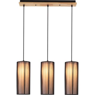 KIOTO pendant lamp 3xE27/40W/230V black/beech