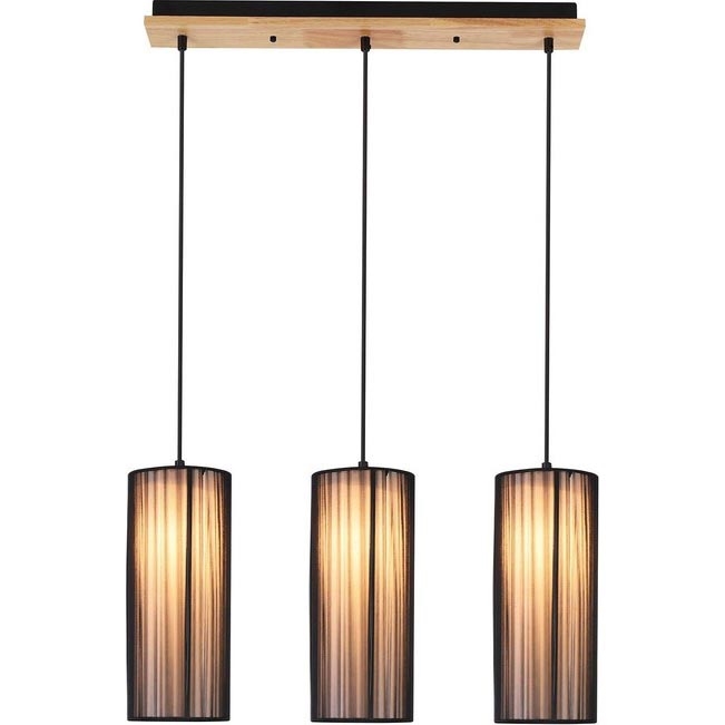 KIOTO pendant lamp 3xE27/40W/230V black/beech
