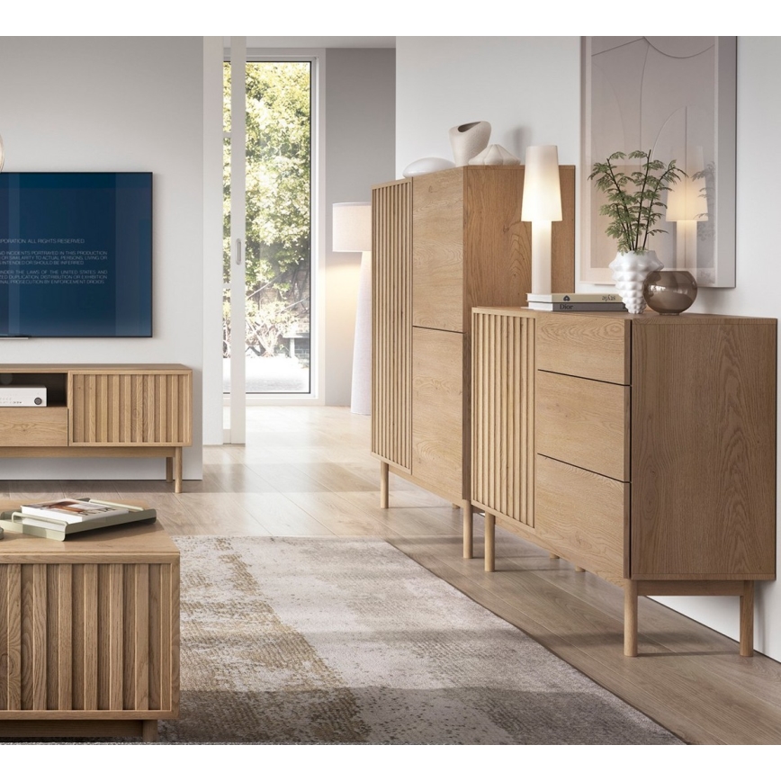 KIOTO Sideboard 106x130x37 cm, Cremona Oak