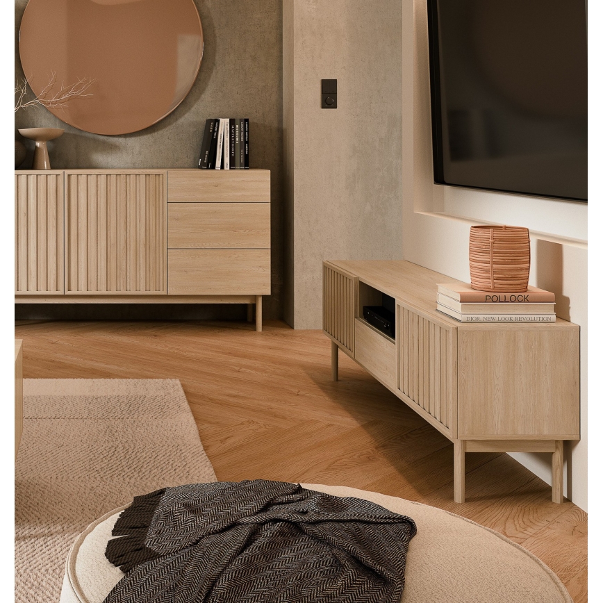 KIOTO TV Stand 159 x 53 cm Cremona Oak