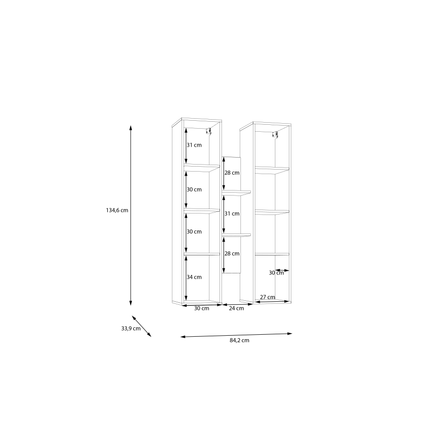 KIRO Wall Shelf, Oak/Beige