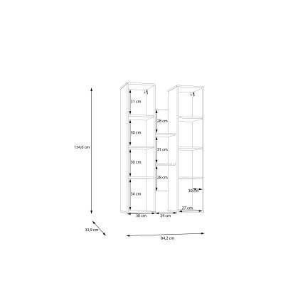 KIRO Wall Shelf Oak/Black