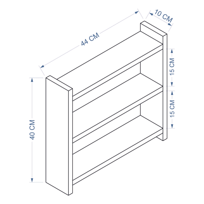 Kitchen shelf COSMIC 44x10 cm white