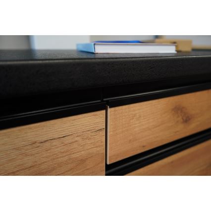 Kitchen unit MARINA 240 cm craft oak/high-gloss black