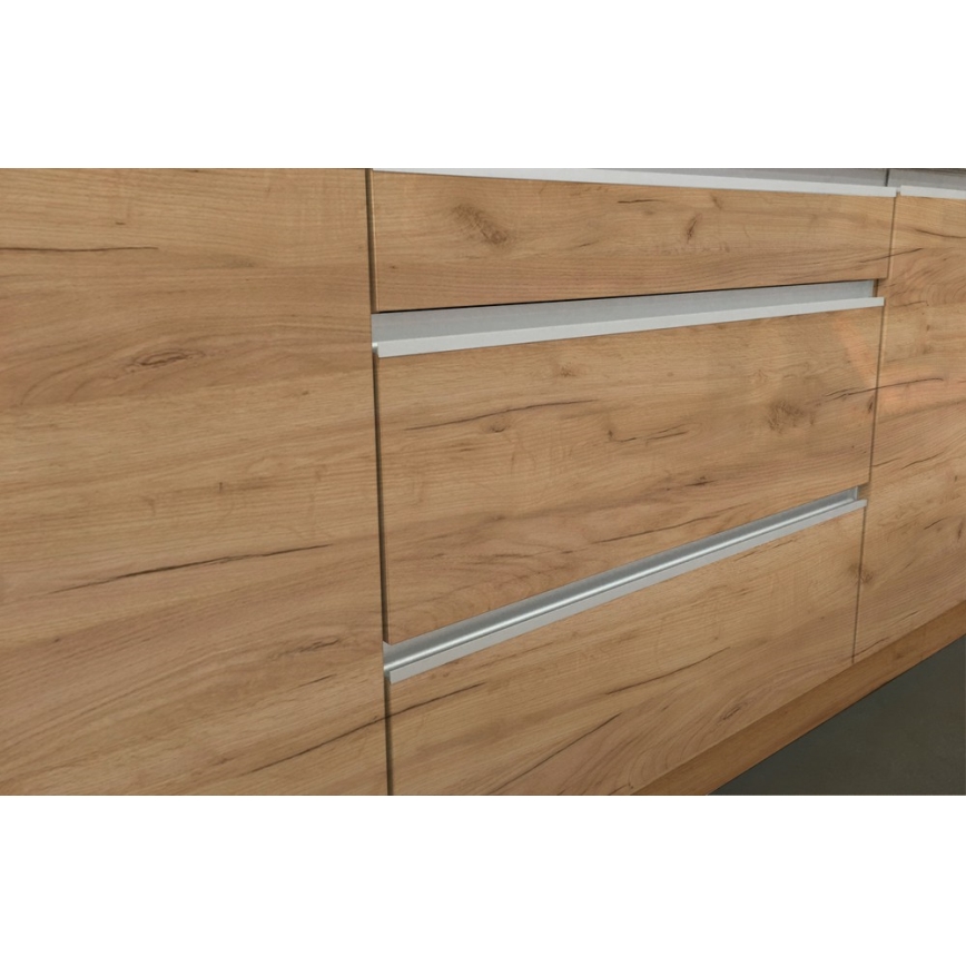 Kitchen unit MARINA 240 cm Craft Oak/high-gloss white