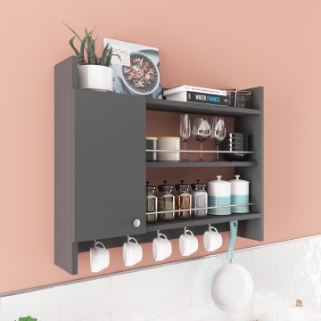 Kitchen wall shelf KNERR 65x85 cm anthracite