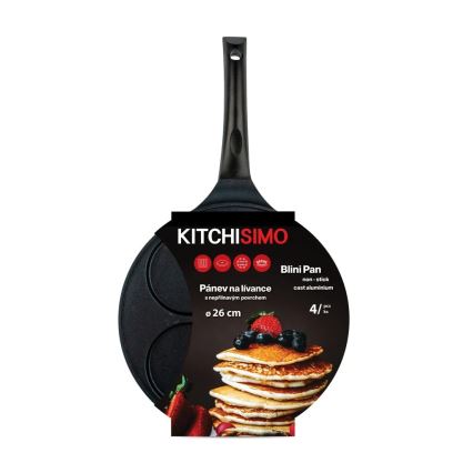 KITCHISIMO 26 cm Pancake Pan, Black