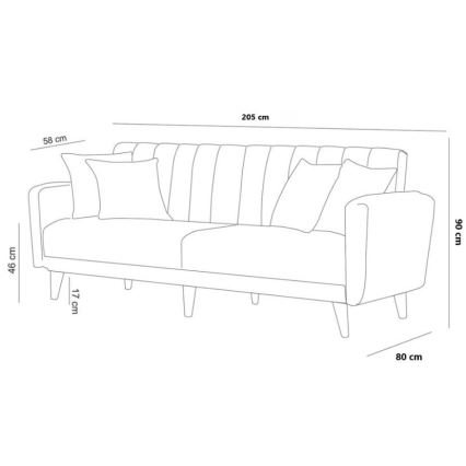 KITO Cream Two-Seater Sofa Bed
