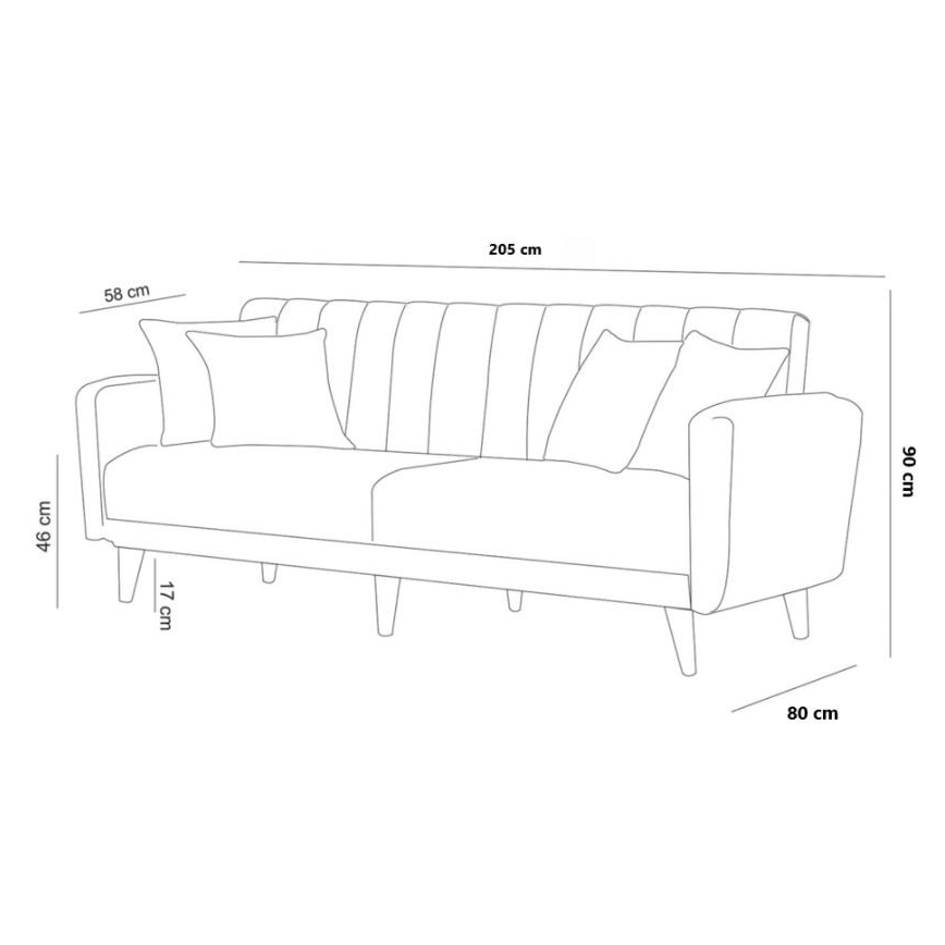 KITO Cream Two-Seater Sofa Bed