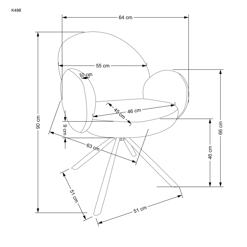 KIVA Dining Chair, 1 pc, Brown