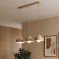 KIVI cable-hung pendant light, 3xE27/15W/230V, beige