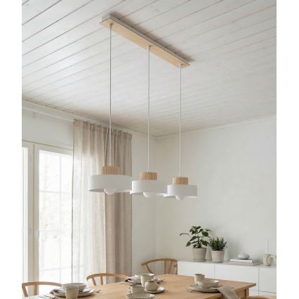 KIVI Pendant Light on Cord 3xE27/15W/230V White