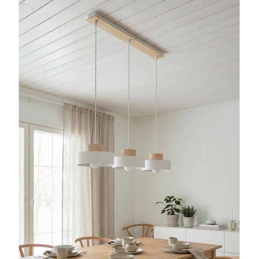 KIVI Pendant Light on Cord 3xE27/15W/230V White