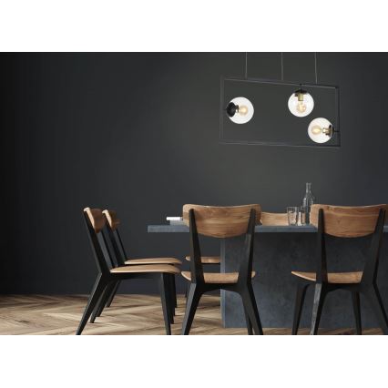 Chandelier on a string REY 3xE27/7W/230V black