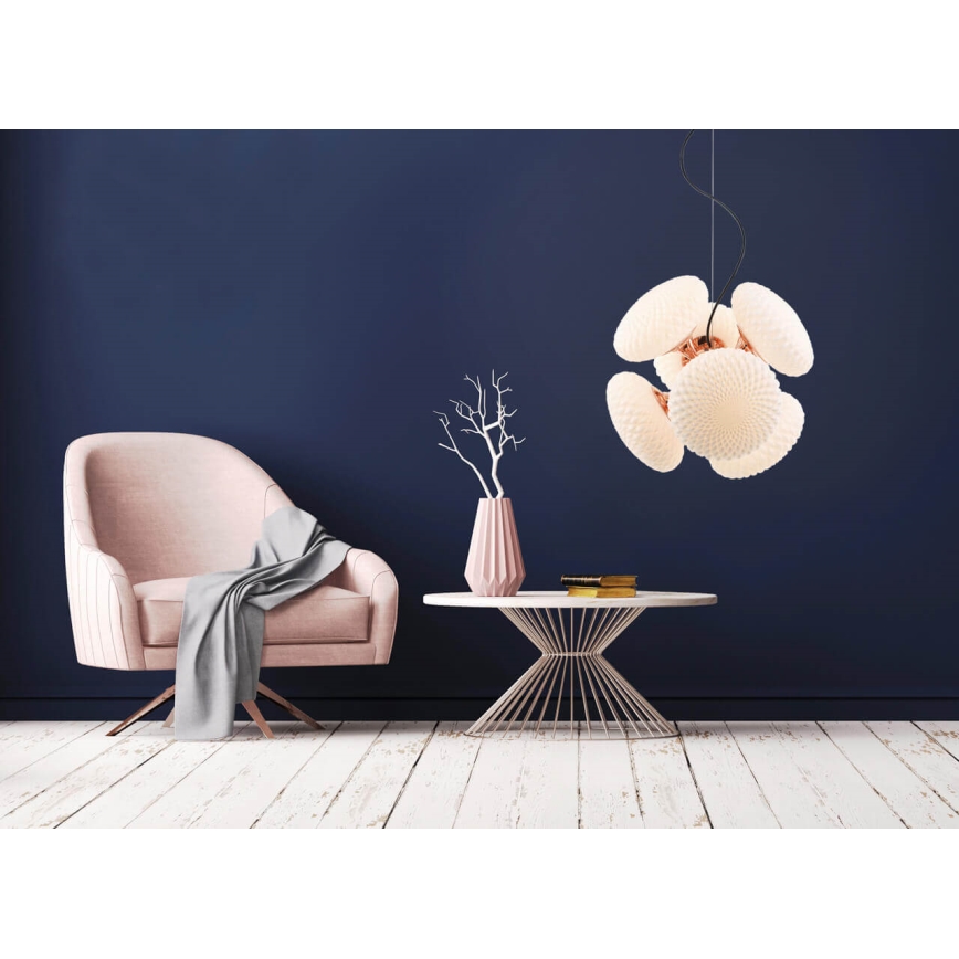 Chandelier on a string STELLAR 6xG9/4W/230V rose gold