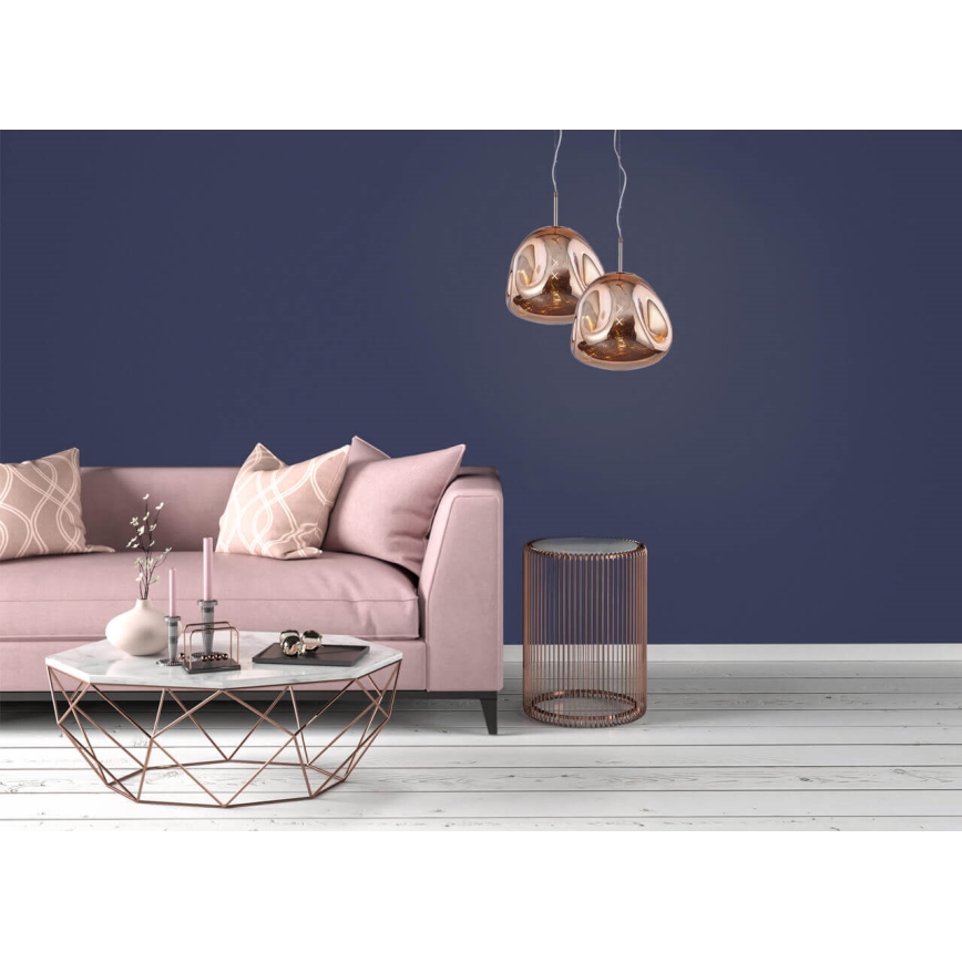Chandelier on a string VITRO 1xE27/10W/230V d. 35 cm rose gold