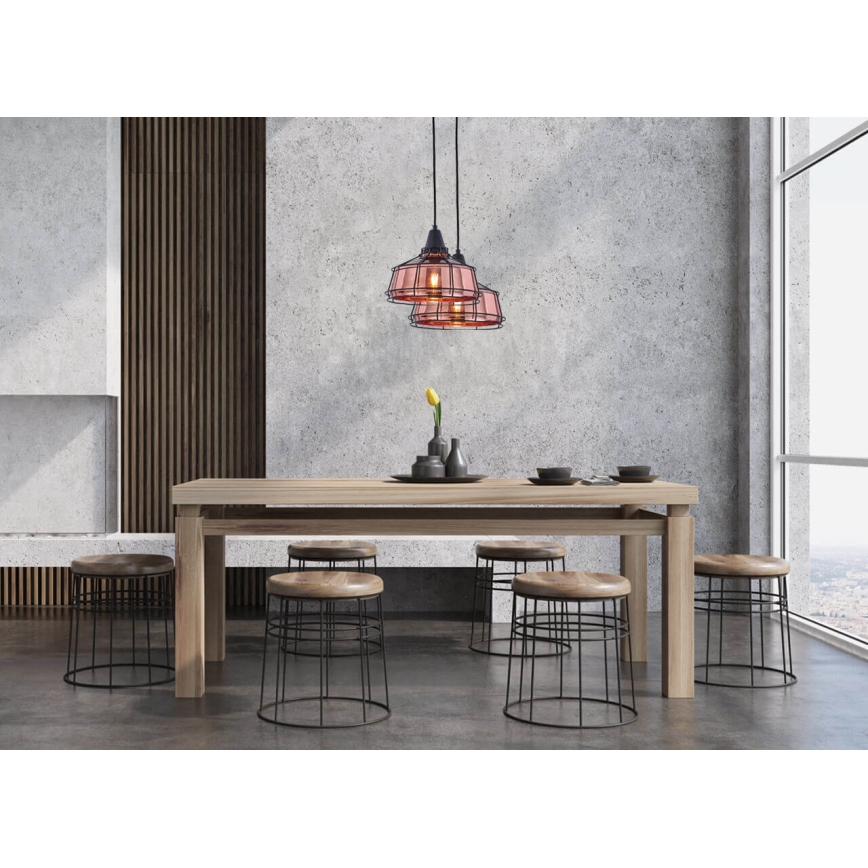 Chandelier on a string FACTORY 1xE27/11W/230V rose gold/black