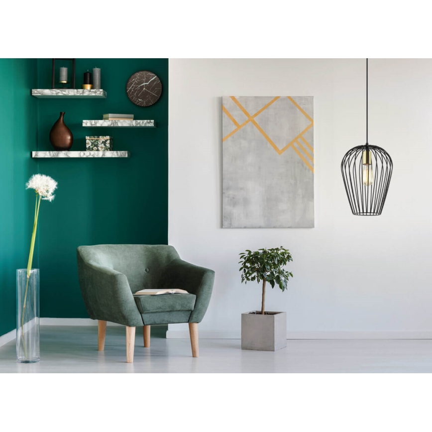 Chandelier on a string BLANCHE 1xE27/11W/230V black