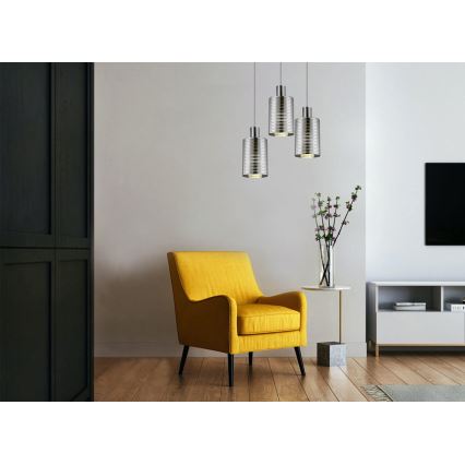 Chandelier on a string EVOLUTION 1xE27/11W/230V shiny chrome