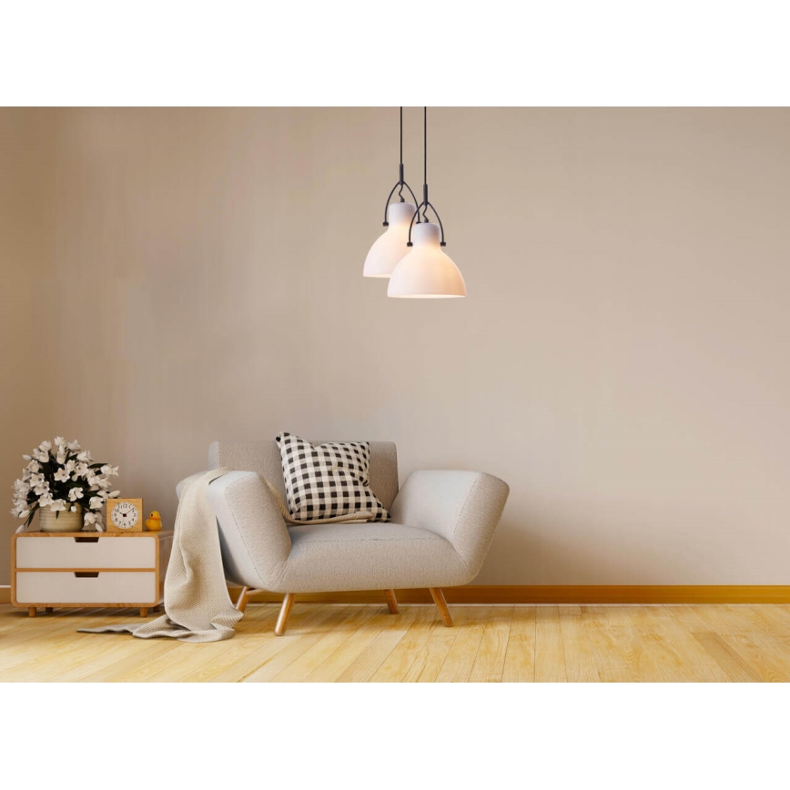 Chandelier on a string RACK 1xE27/11W/230V white/black