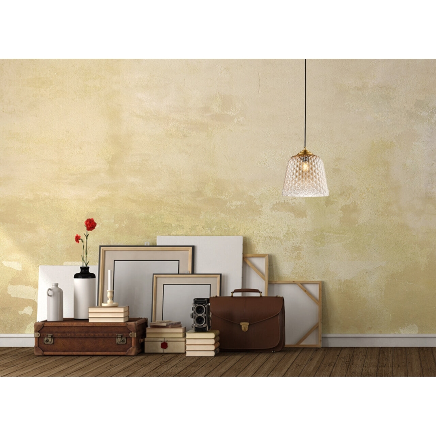 Chandelier on a string FLUID 1xE27/11W/230V beige/golden