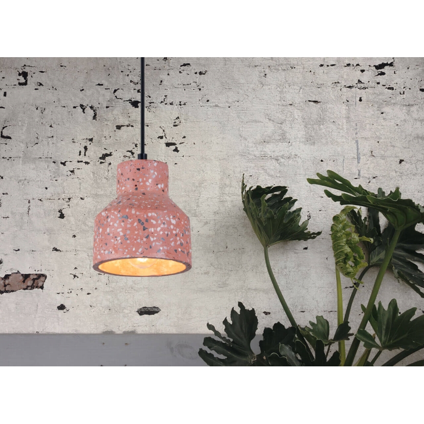 Chandelier on a string RESIN 1xE27/11W/230V pink/black