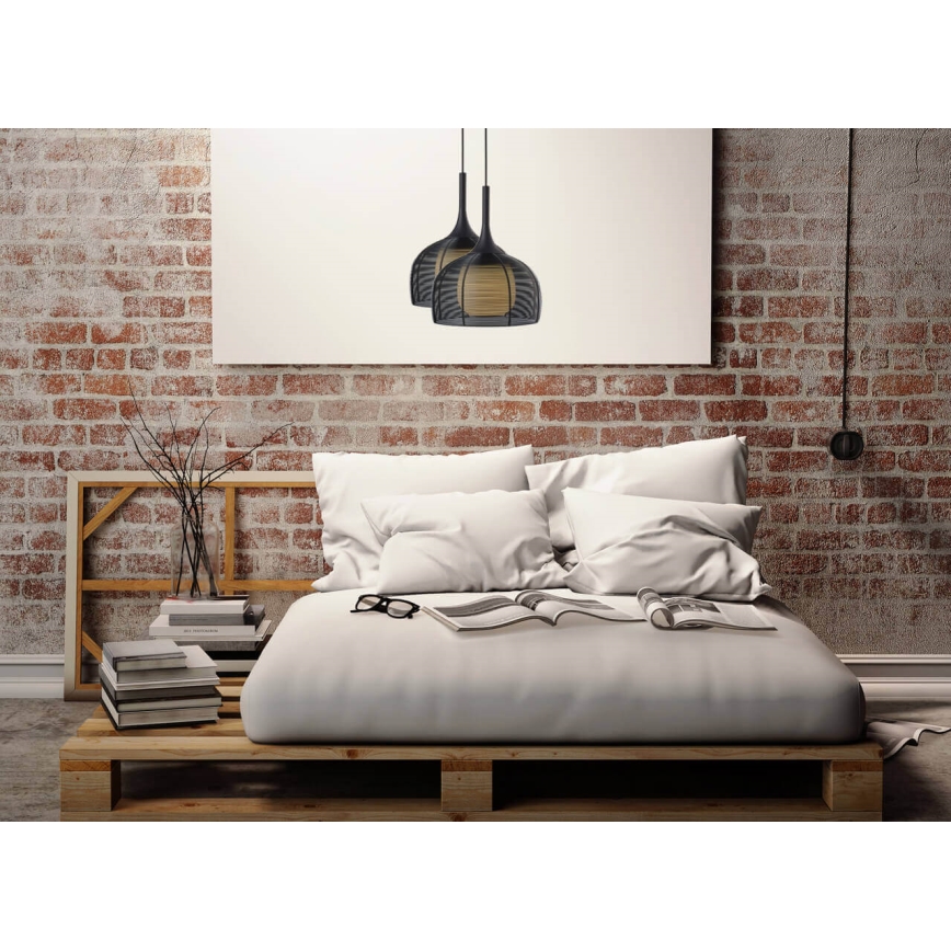 Chandelier on a string CENTER 1xE27/9W/230V black