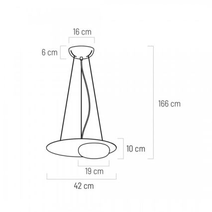 LED Chandelier on a string PETIT LED/12W/230V black